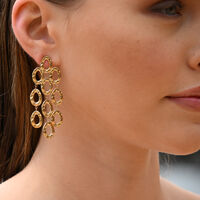 Lenore Sculptured Loop Mesh Earrings (Gold)