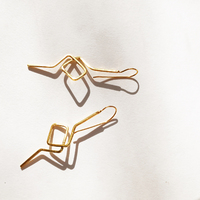 Hughette 24K Artisan Line Art Earrings