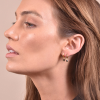 Fleur Noir CZ Drop Earrings