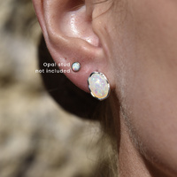 Alyn Artisan Opal Stud Earrings (Silver)