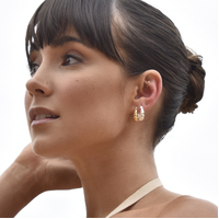 Davina Croissant Hoop Earrings (Silver)