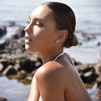 Gabrielle Pastel Diamante Climber Earrings (Blue)