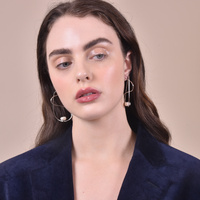 Eileen Platinum Line Art Earrings