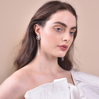 Everett Flower Tassel Clip-on Earrings