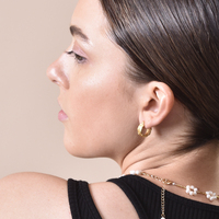 Olli Textured Sculpture Huggie Earrings (Gold Vermeil)