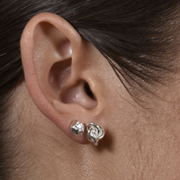 Suvi Artsy Rocky Stud Earrings (Silver)