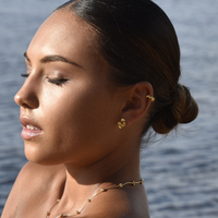 Fauve Artisan Sculptural Ruffle Earrings (Gold)