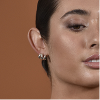 Aline Artsy Tri Curve Earrings (Silver)