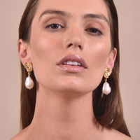 Aurelia 24K Baroque Pearl Drop Earrings (Imperfect No.3)