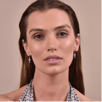 Trinity Silver Cross Drop Earrings