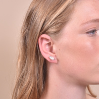 Silvi Pearl Leaf Stud Earrings