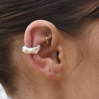 Lonzo Ear Contour Solid Sculpture Cuff Earring (Single Piece)