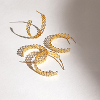 Janae 24K Artisan Golden Spring Hoop Earrings