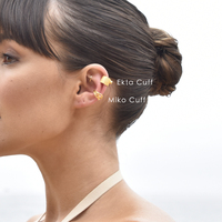 Miko Ear Contour Textured Sculpture Cuff Earring (Single Piece)
