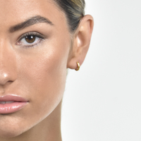 Edda Textured Dainty Sleeper Hoop Earrings (Gold Vermeil)