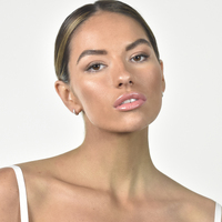 Edda Textured Dainty Sleeper Hoop Earrings (Silver)