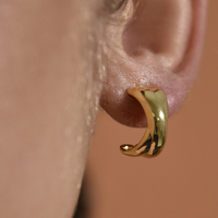 Archie Artsy Twin Curve Earrings (Gold Vermeil)