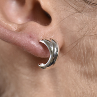 Archie Artsy Twin Curve Earrings (Silver)