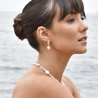 Adley Pearl Drop Earrings (Silver)