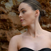 Virgo Artisan Zirconia Pavé Stud Earrings (Silver)