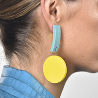 Maci Geo Oversized Wood Craft Earrings 