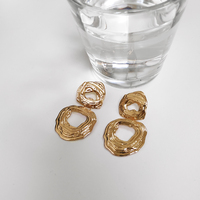 Luella Golden Ripple Earrings (my ears are pierced)