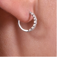 Brie Fine Silver Dainty Hoop Earrings