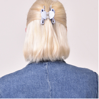 Layla Bow Hair Claw (Blue)