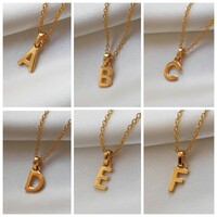 24K Gold Name Pendant Necklace - 7 Letters