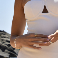 Anouk Freshwater Pearl Dual Chain Bracelet (Gold Vermeil)
					