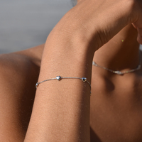 Luana Fine Silver Heart Bracelet 
					
