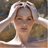 Adina Fine Diamante Cross Charm Bracelet (24K Gold)
					