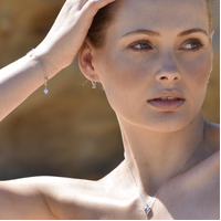 Adina Fine Diamante Cross Charm Bracelet (Silver)
					