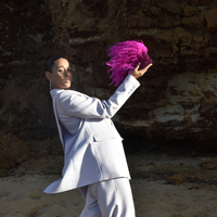 Vivant Beaded Ostrich Fur Bag (Vivid Magenta)