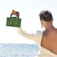 Lorena Artsy Resin Clutch (Emerald Green)