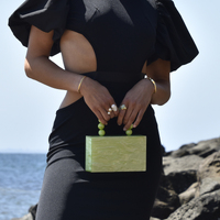 Lorena Artsy Resin Clutch (Lime Green)