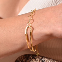 Anaelle Fine Double Chain Bracelet
					