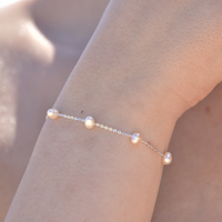 Chaya Fine Silver Pearl Bracelet
					
