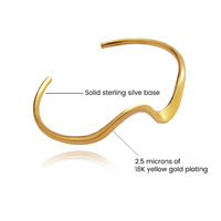 Elora Artisan Gold Vermeil Solid Bangle 
					