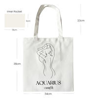 She Is Aquarius Eco Zodiac Muse Tote Bag