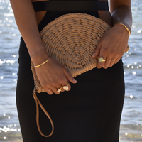 Vana Natural Hand Woven Straw Bag (Tan)