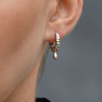 Jaune Textured Teardrop Huggie Earrings (Silver)
