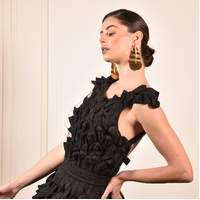 Belladonna 22K Gold Sculpture Art Earrings
					