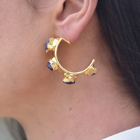 Donatella 22K Natural Raw Sapphire Earrings