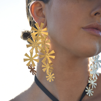 Venezia Artisan 24K Petal Sculpture Earrings (Oversized)
					