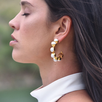 Annalisa 24K Natural Pearl Hoop Earrings