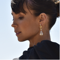 Francoise Luxury 24K Baroque Pearl Drop Earrings (with Gold Leaf)