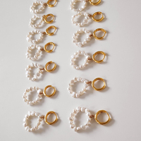 Artemis 24K Artisan Pearl Hoop Earrings
					