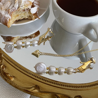 Desiree Artisan 24K Pearl Drop Earrings
					