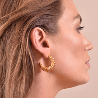 Estelle 24K Artisan Spiral Hoop Earrings
					